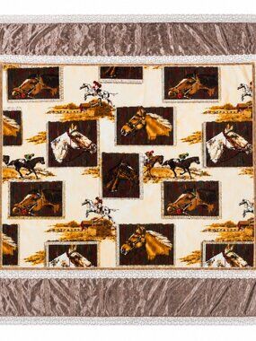Western Horse Print Tablecloth – Handmade Rustic Decor NWT